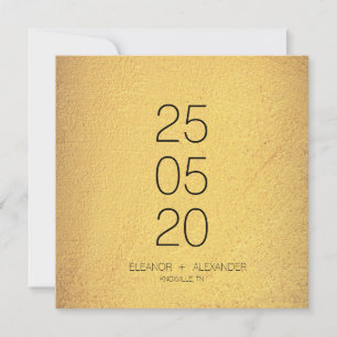 Minimal Gold and Black Simple No Photo  Save The Date