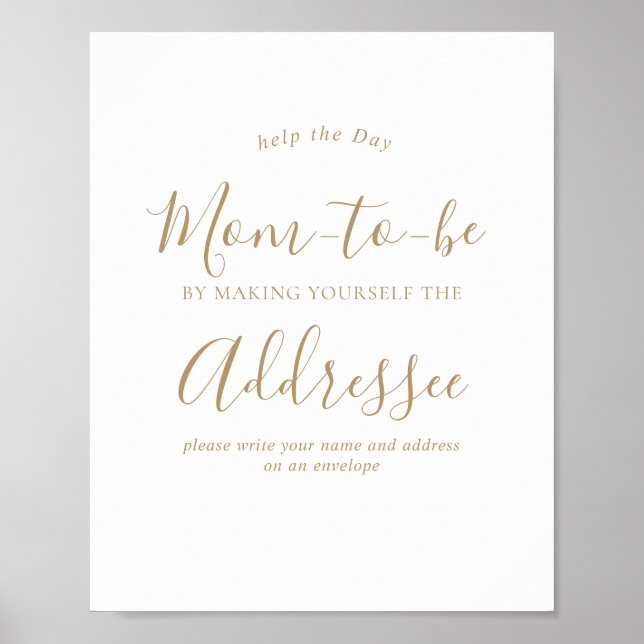 Minimal Gold Baby Shower Envelope Sign (Front)