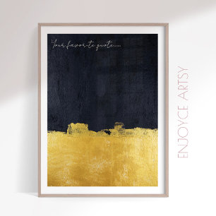 Minimal gold black abstract painting wall art