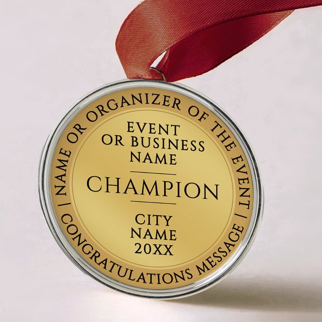 Minimal Gold Champion Medal Recognition Keepsake Metal Tree Decoration (Creator Uploaded)
