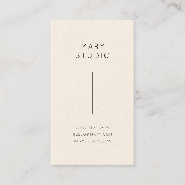 Minimal Gold & Cream | Vertical Business Card (Front)