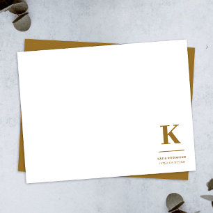 Minimal Gold Elegant Sophisticated Luxe Monogram Card