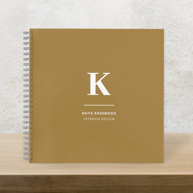 Minimal Gold Elegant Sophisticated Luxe Monogram Notebook (Creator Uploaded)
