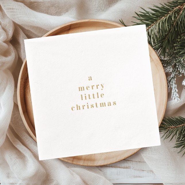 Minimal Gold Foil A Merry Little Christmas Foil Napkins (Creator Uploaded)