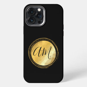 Minimal gold metallic design custom letter name iPhone 13 pro max case