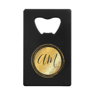 Minimal gold metallic effect round frame monogram