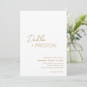 Minimal Gold Modern Wedding Invitation