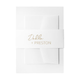 Minimal Gold Modern Wedding Invitation Belly Band