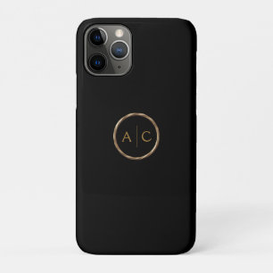 Minimal Gold Monogram on BLACK Case-Mate iPhone Case