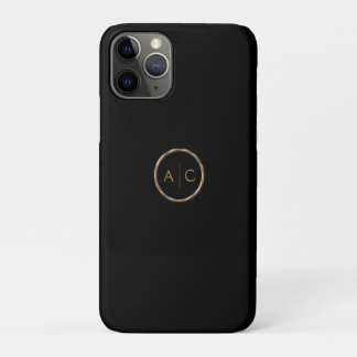 Minimal Gold Monogram on BLACK Case-Mate iPhone Case
