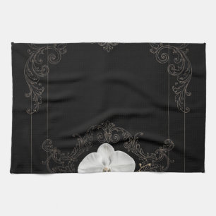 Minimal Gold Orchid Haute Couture Placemat  Tea Towel