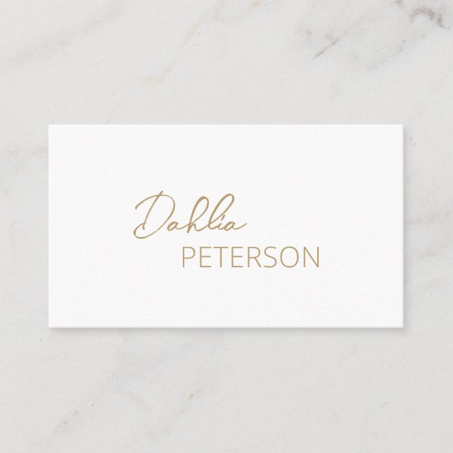 Minimal Gold QR Code Modern Business Card (Front)