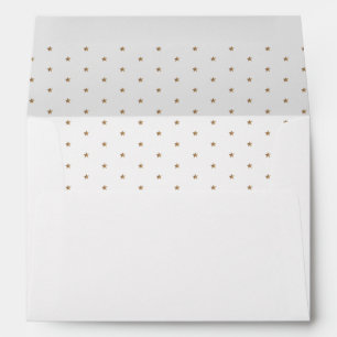 Minimal Gold Stars Pattern Elegant Pre-Addressed Envelope