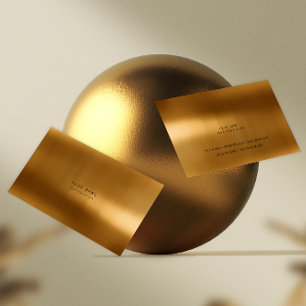 Minimal Gold Warm Metallic Steel VIP Business Card