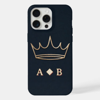 Minimal Golden Crown Dark Luxury Royal Statement iPhone 15 Pro Max Case