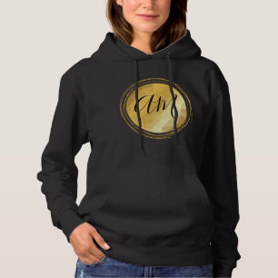 Minimal golden geometric customisable text hoodie