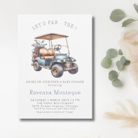 Minimal Golf Cart Lets Par Tee Baby Shower 