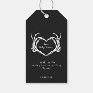 Minimal Goth Skeleton Hands Baby Shower Favour Gift Tags