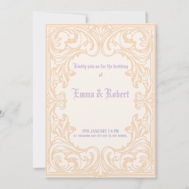 Minimal gothic wedding invitation (Front)