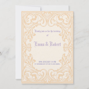Minimal gothic wedding invitation