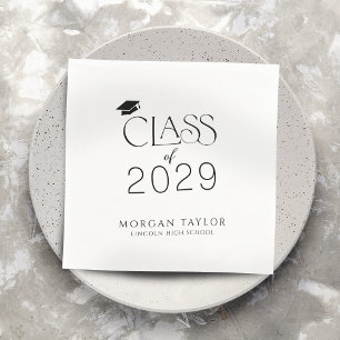 Minimal Graceful Elegance Class of 2025 Graduate Napkin