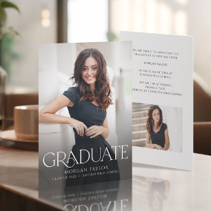 Minimal Graceful Elegance Photo Grad Announcement