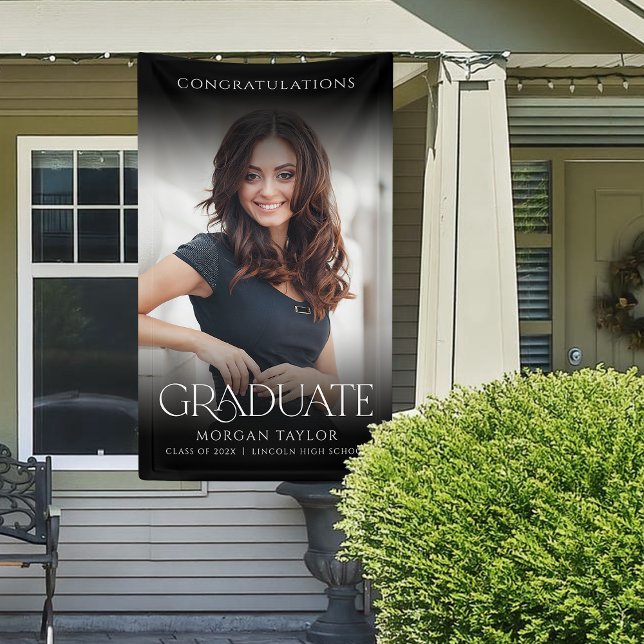 Minimal Graceful Elegance Photo Graduation Party Banner (Minimal Graceful Elegance Photo Graduation Party Banner)