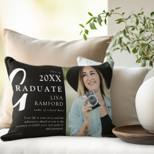 Minimal Graduate Photo & Quote Keepsake Gift Decorative Cushion