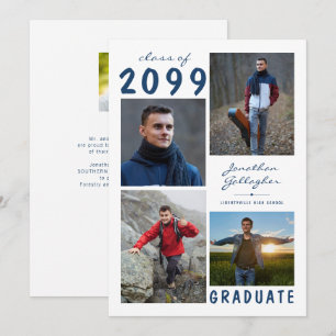Minimal Graduation 5 Photo Collage Script Announcement