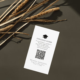 Minimal Graduation Cap College Fund Enclosure Card