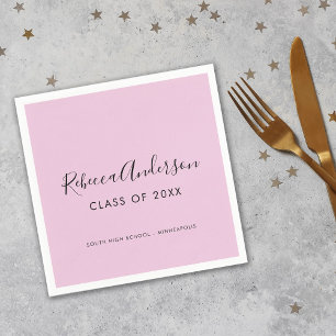 Minimal Graduation Class of 2026 Calligraphy Napkin