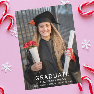 Minimal Graduation Party Celebration Custom Photo Invitation
