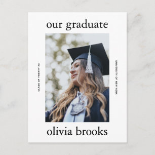 Minimal Graduation Photo Card   Custom College