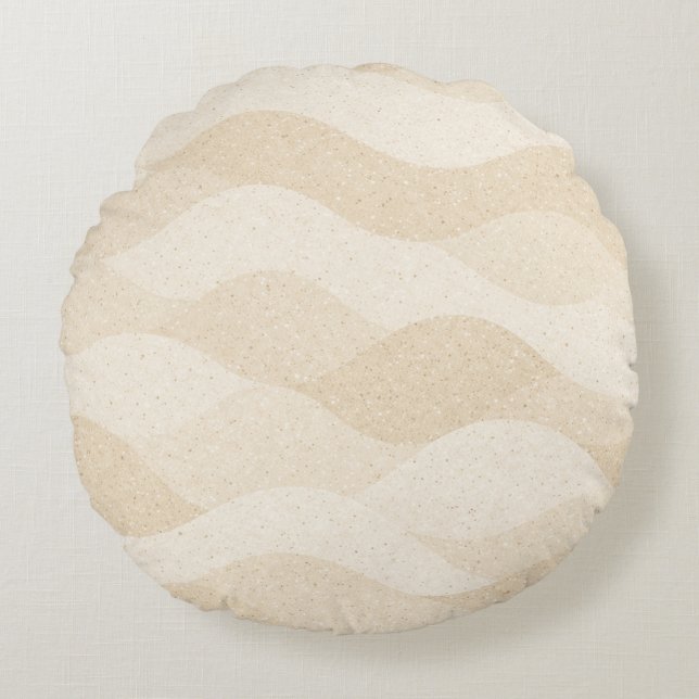 Minimal Grain Texture ,Soft, Neutral pattern Round Cushion (Front)