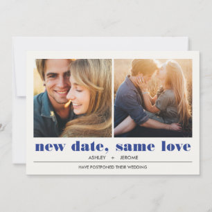 Minimal Graphic 2 Photos Wedding Postponement Card