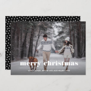 Minimal Graphic Black Christmas Photo Card