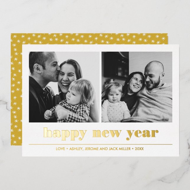 Minimal Graphic | Happy new year collage 2 Photo  (Front/Back)