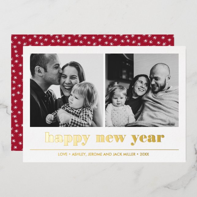 Minimal Graphic | Happy new year collage 2 Photo (Front/Back)