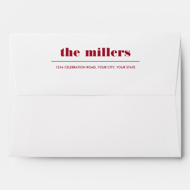 Minimal Graphic | Red star HIPSTER Return Address Envelope (Back (Top Flap))
