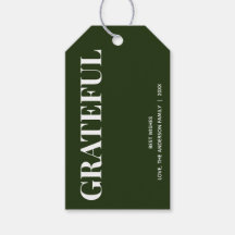 Minimal GRATEFUL Green Gift Tags