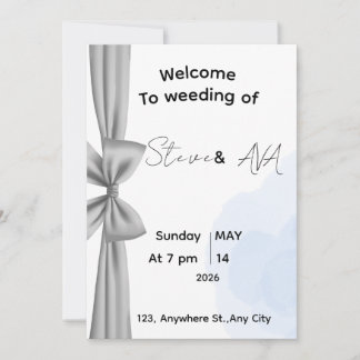 Minimal Gray Romantic Wedding Invitation | Elegant
