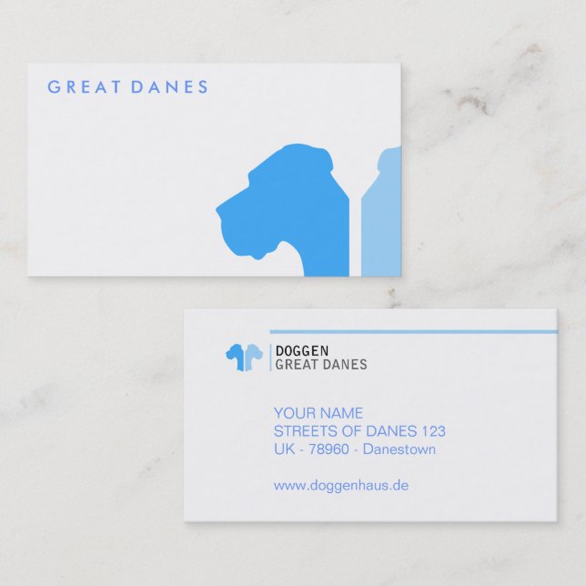 Minimal Great Dane ID series Business Card (Front/Back)