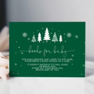 Minimal Green Christmas Shower Book for Baby Card