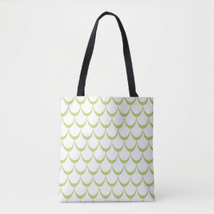 Minimal Green Scallop Pattern Tote Bag