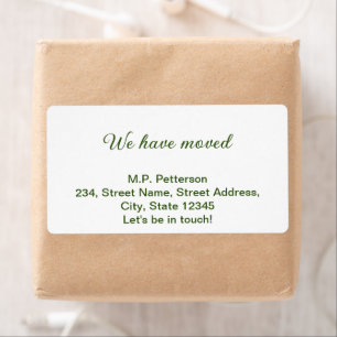 minimal green we have moved add name address text