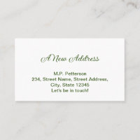 minimal green we have moved add name address text