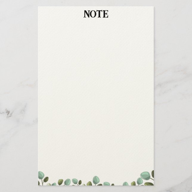  Minimal Greenery Botanical Stationery Paper (Front)