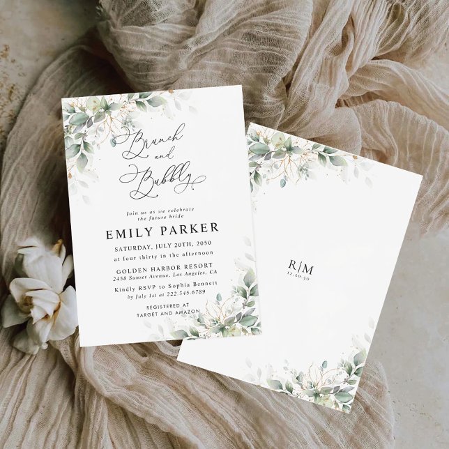 Minimal Greenery Bridal Shower Invitation (Creator Uploaded)