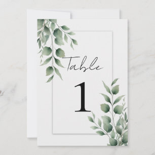 Minimal Greenery Leaves Modern White Wedding Invitation