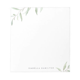 Minimal greenery rustic personalized stationery notepad